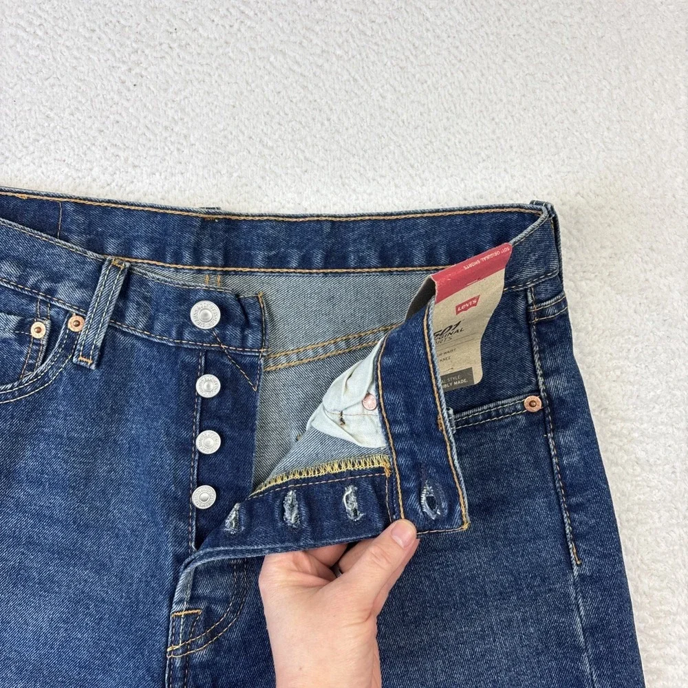 NEW LEVIS 501 Original Jorts Mens 31 Blue Denim Shorts Stretch 9